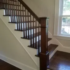 Dustless sanding staircase handrail glen rock nj after2